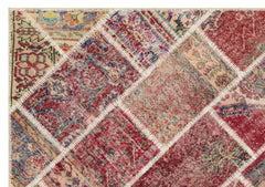 Iskece Kırmızı Patchwork Yün El Dokuma Halısı 163 x 233 Apex Unique