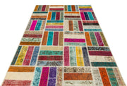 Iskece Bej Patchwork Yün El Dokuma Halısı 162 x 246 Apex Unique