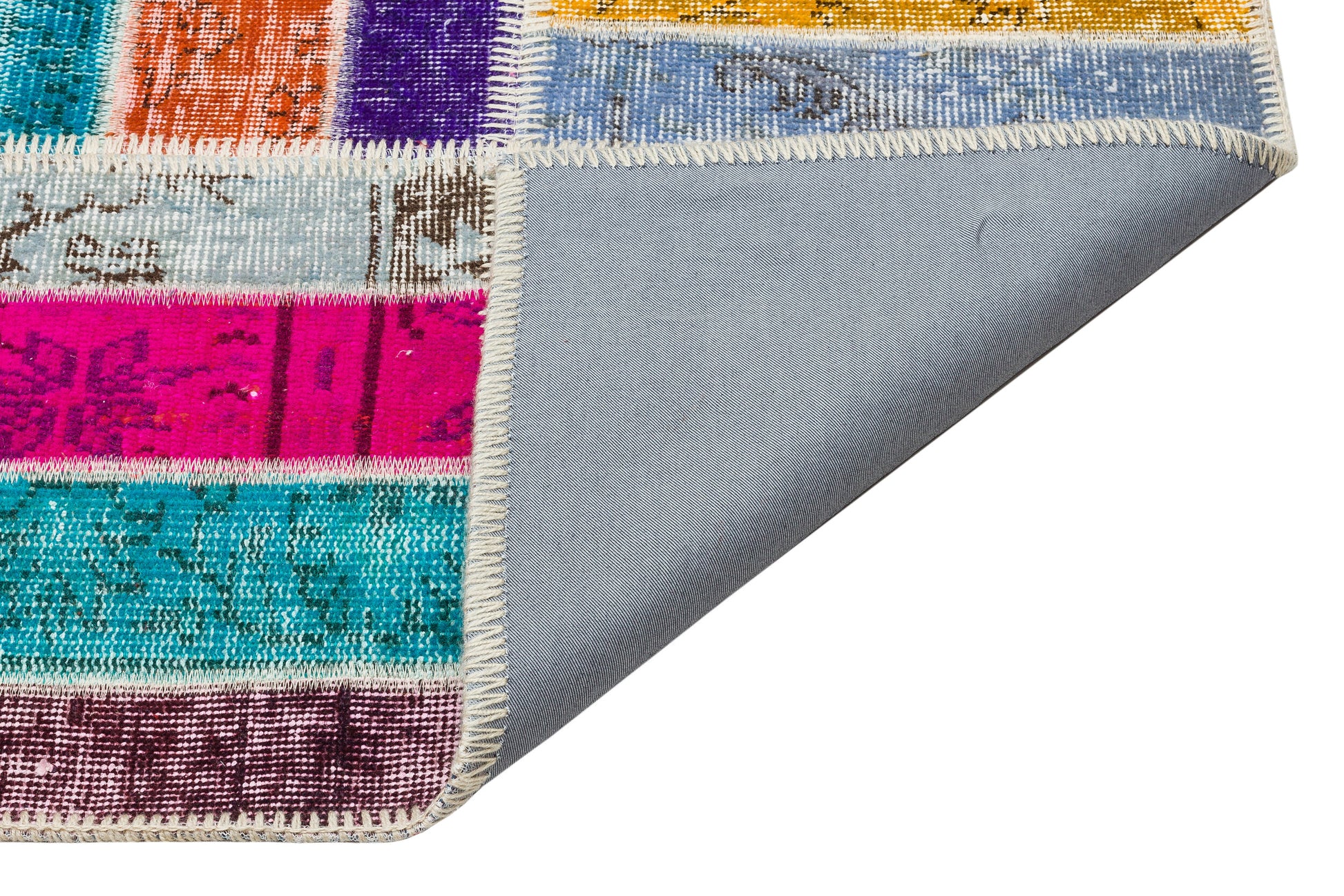 Iskece Bej Patchwork Yün El Dokuma Halısı 163 x 243 Apex Unique