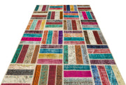Iskece Bej Patchwork Yün El Dokuma Halısı 163 x 243 Apex Unique