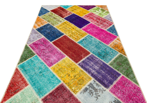 Iskece Bej Patchwork Yün El Dokuma Halısı 157 x 234 Apex Unique