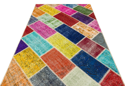 Iskece Bej Patchwork Yün El Dokuma Halısı 160 x 235 Apex Unique