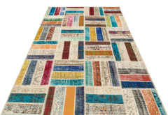 Iskece Bej Patchwork Yün El Dokuma Halısı 162 x 244 Apex Unique