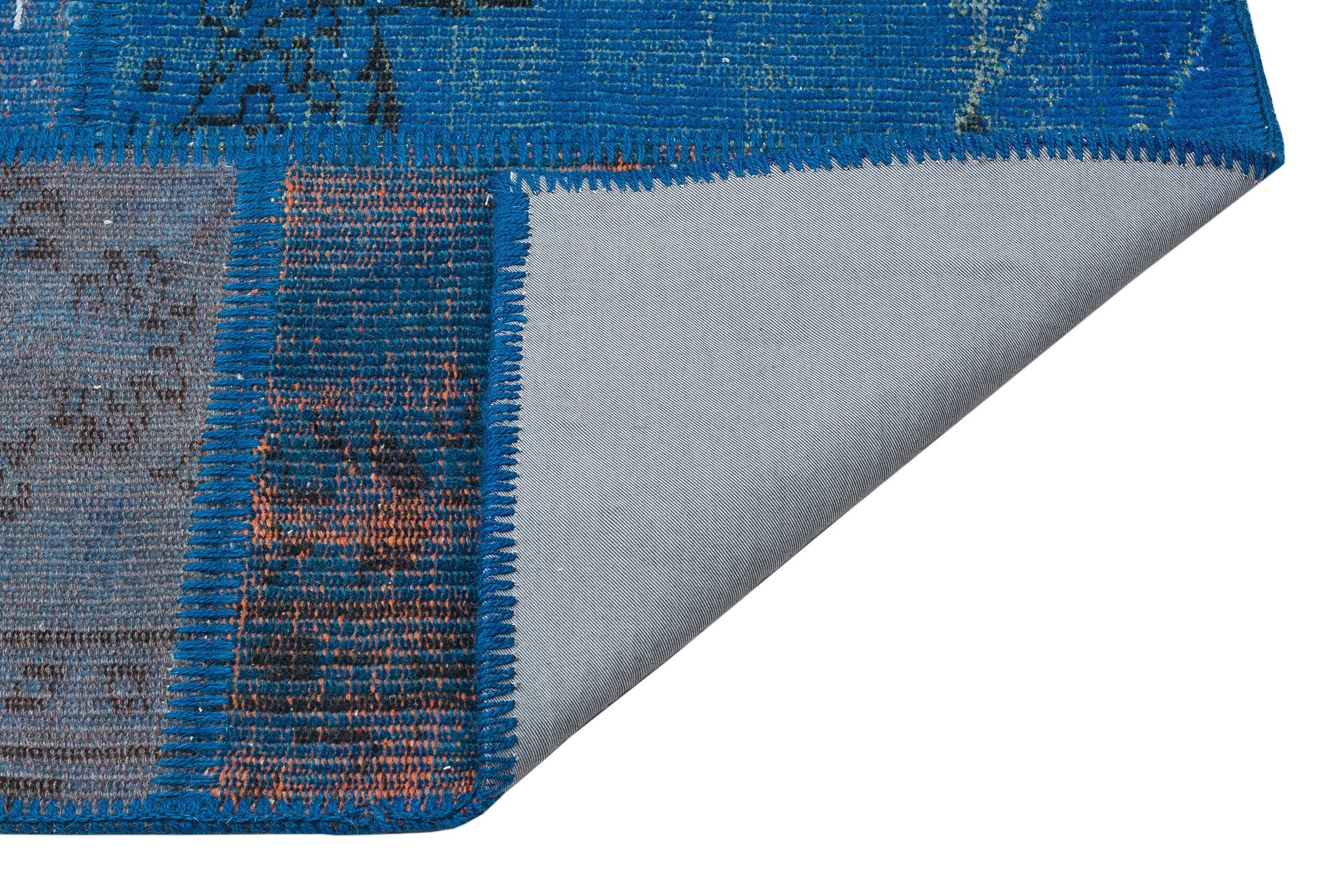 Iskece Mavi Eskitme Yün El Dokuma Halısı 163 x 232 Apex Unique