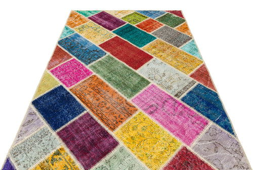 Iskece Bej Patchwork Yün El Dokuma Halısı 162 x 231 Apex Unique