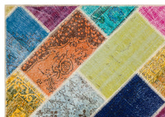 Iskece Bej Patchwork Yün El Dokuma Halısı 163 x 230 Apex Unique