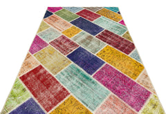 Iskece Bej Patchwork Yün El Dokuma Halısı 158 x 234 Apex Unique