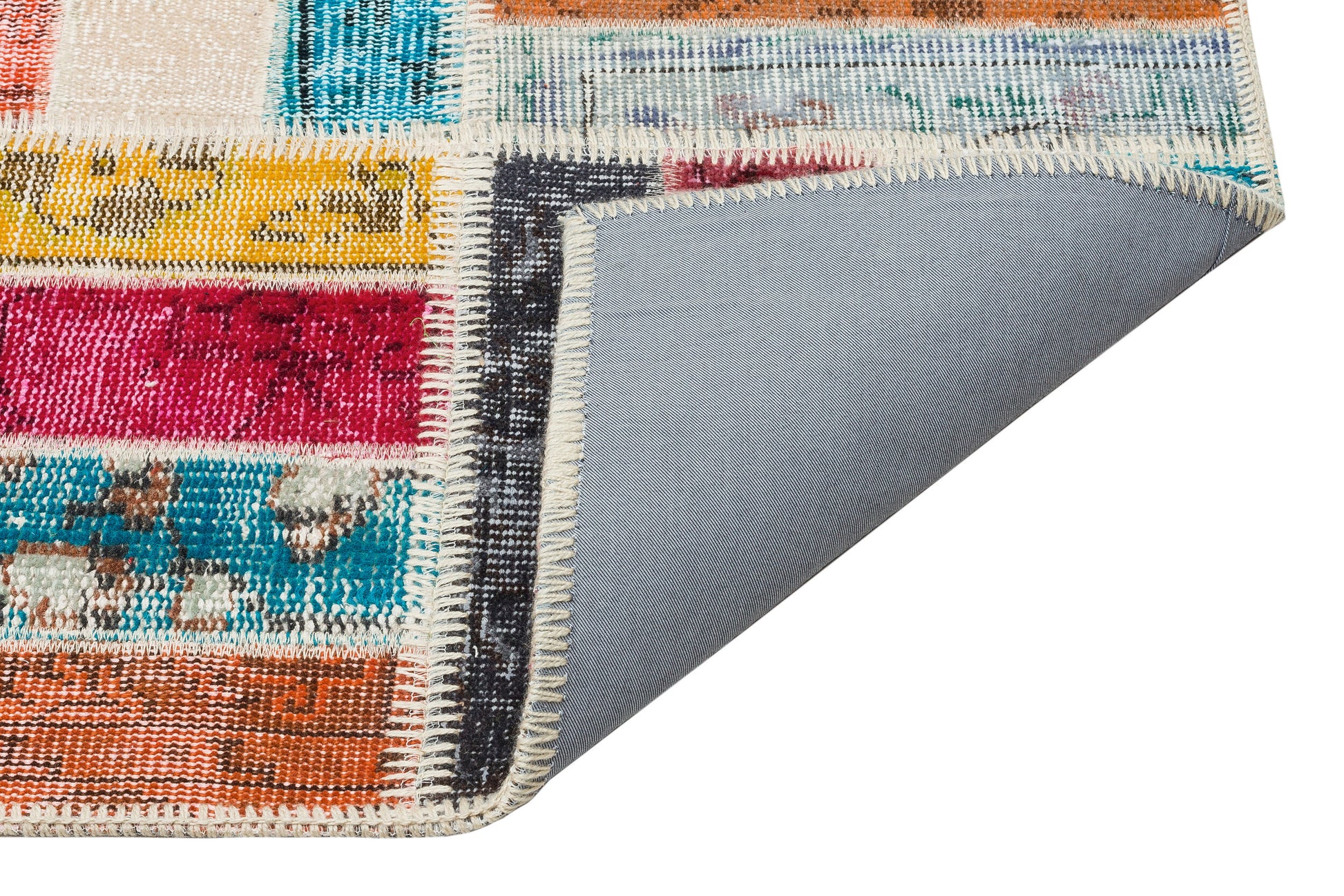 Iskece Bej Patchwork Yün El Dokuma Halısı 162 x 245 Apex Unique