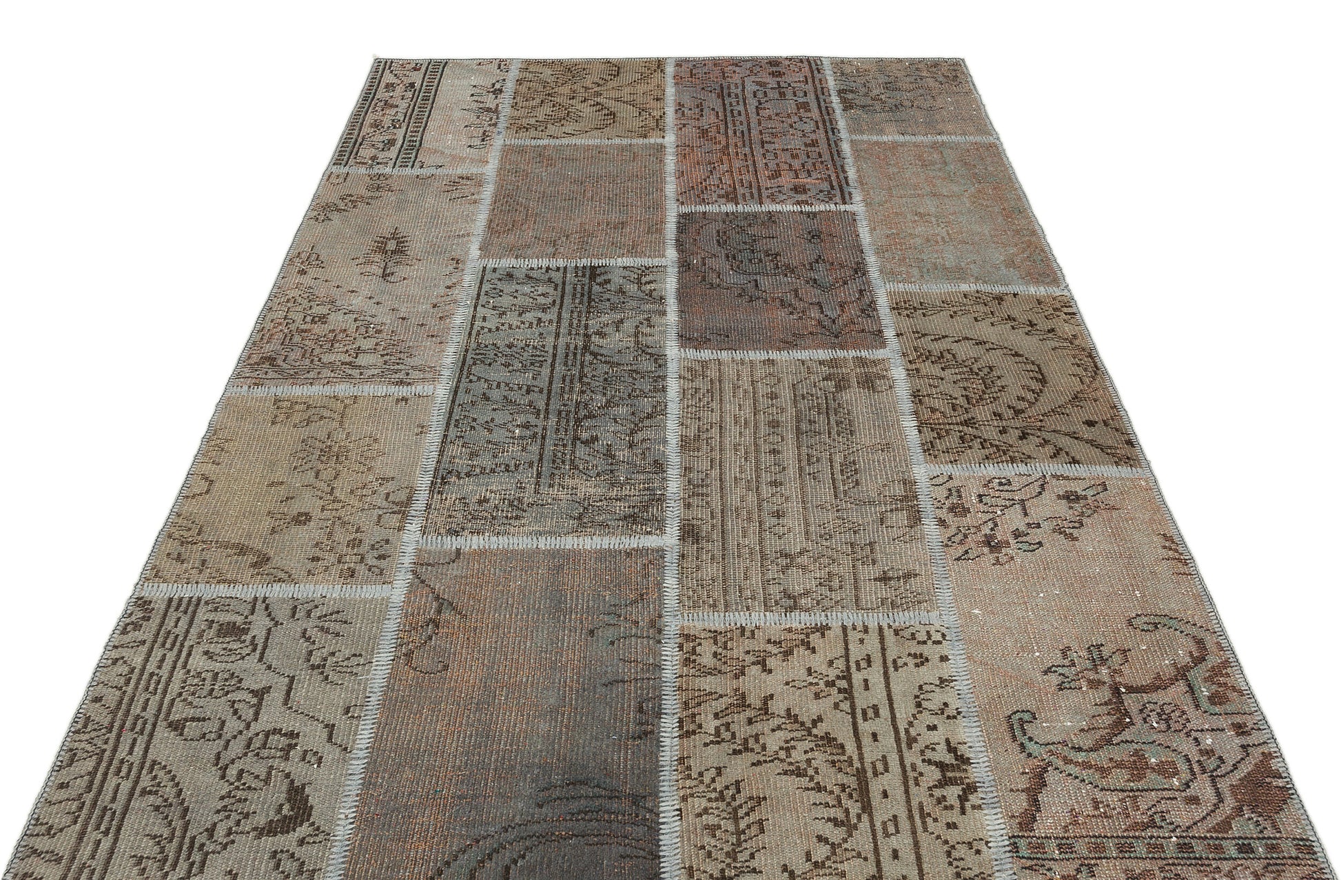 Iskece Gri Eskitme Yün El Dokuma Halısı 163 x 230 Apex Unique