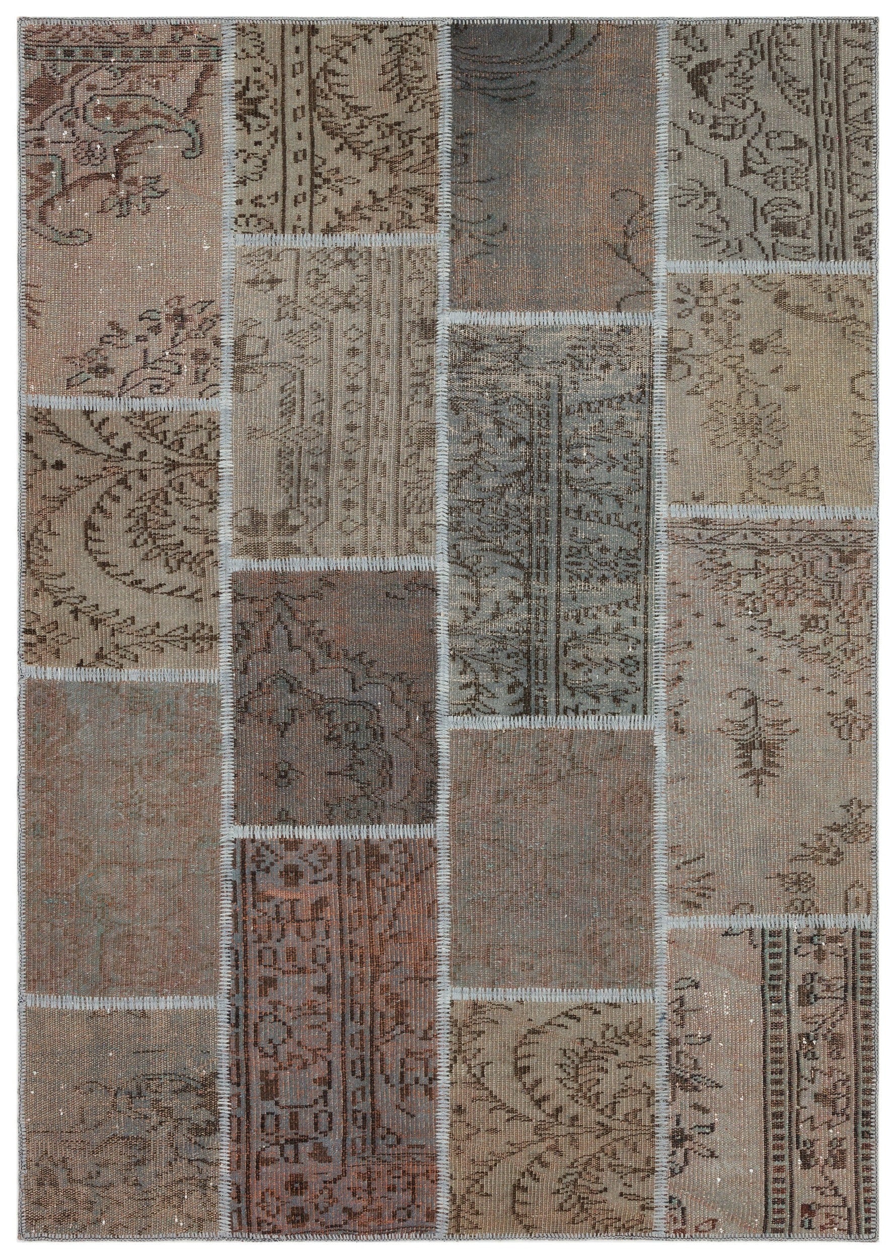 Iskece Gri Eskitme Yün El Dokuma Halısı 163 x 230 Apex Unique