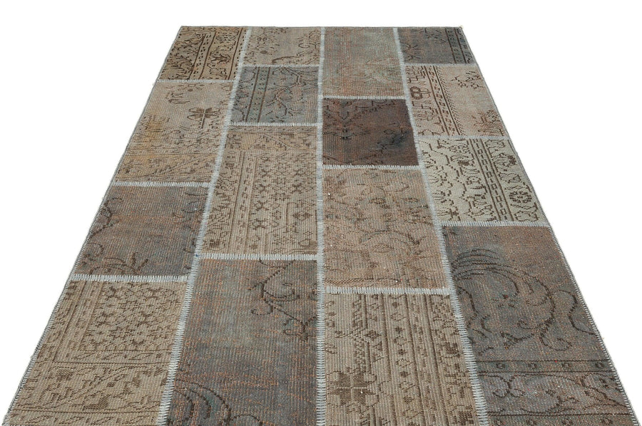 Gri Anadolu Modern Vintage Yün Halı 161x233 - Özel Seri