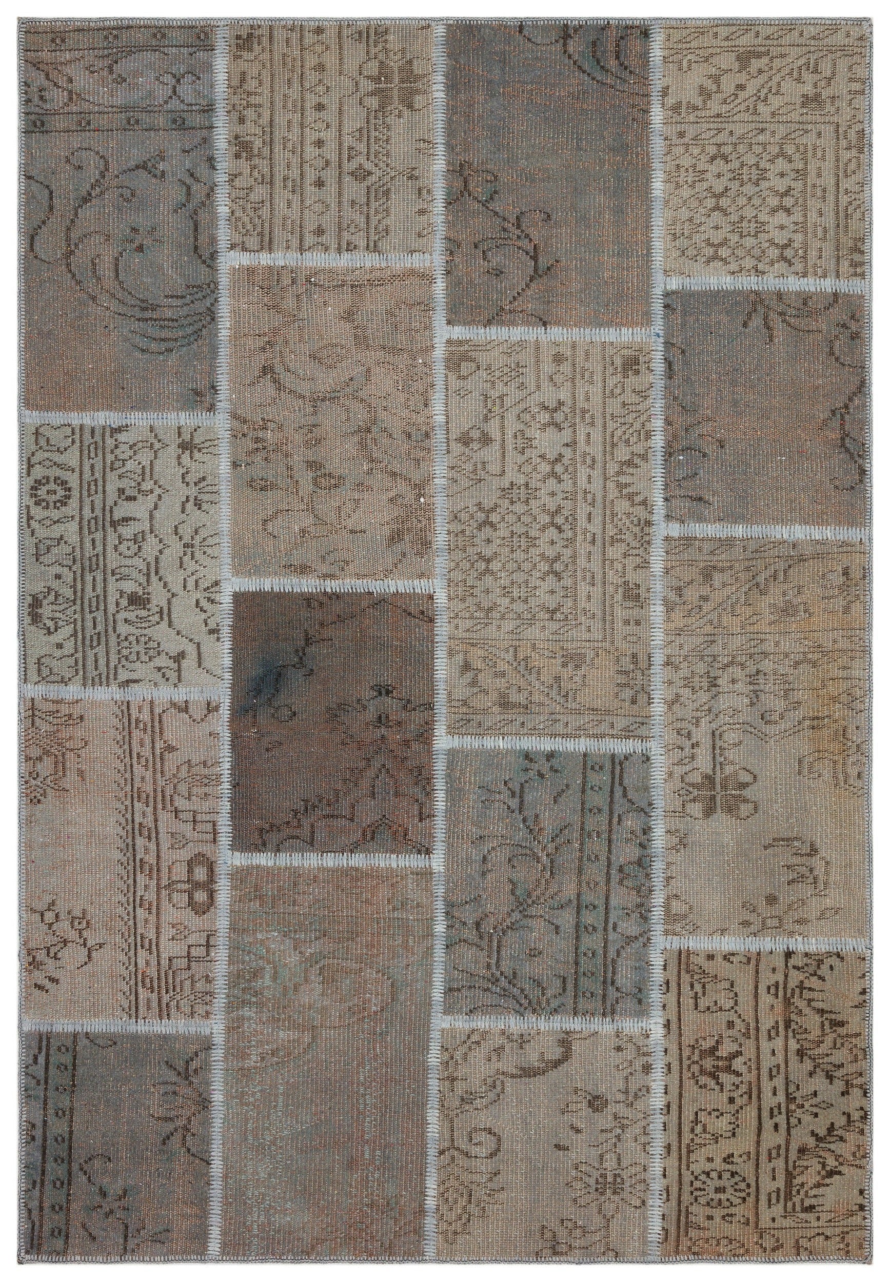 Iskece Gri Eskitme Yün El Dokuma Halısı 161 x 233 Apex Unique