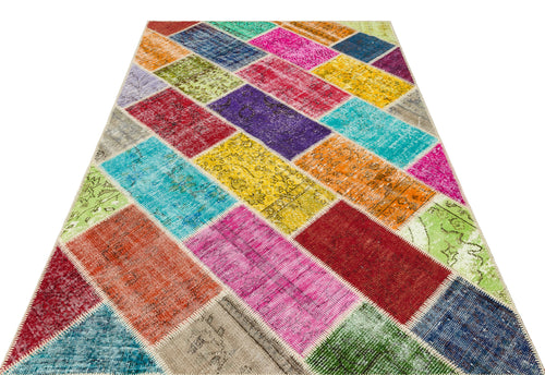 Iskece Bej Patchwork Yün El Dokuma Halısı 159 x 236 Apex Unique