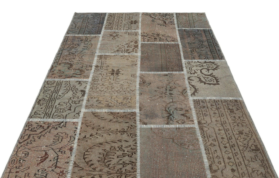 Gri Anadolu Modern Vintage Yün Halı 162x228 - Özel Seri