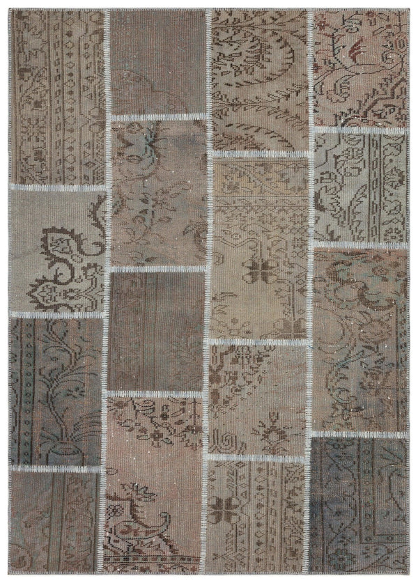Gri Anadolu Modern Vintage Yün Halı 162x228 - Özel Seri