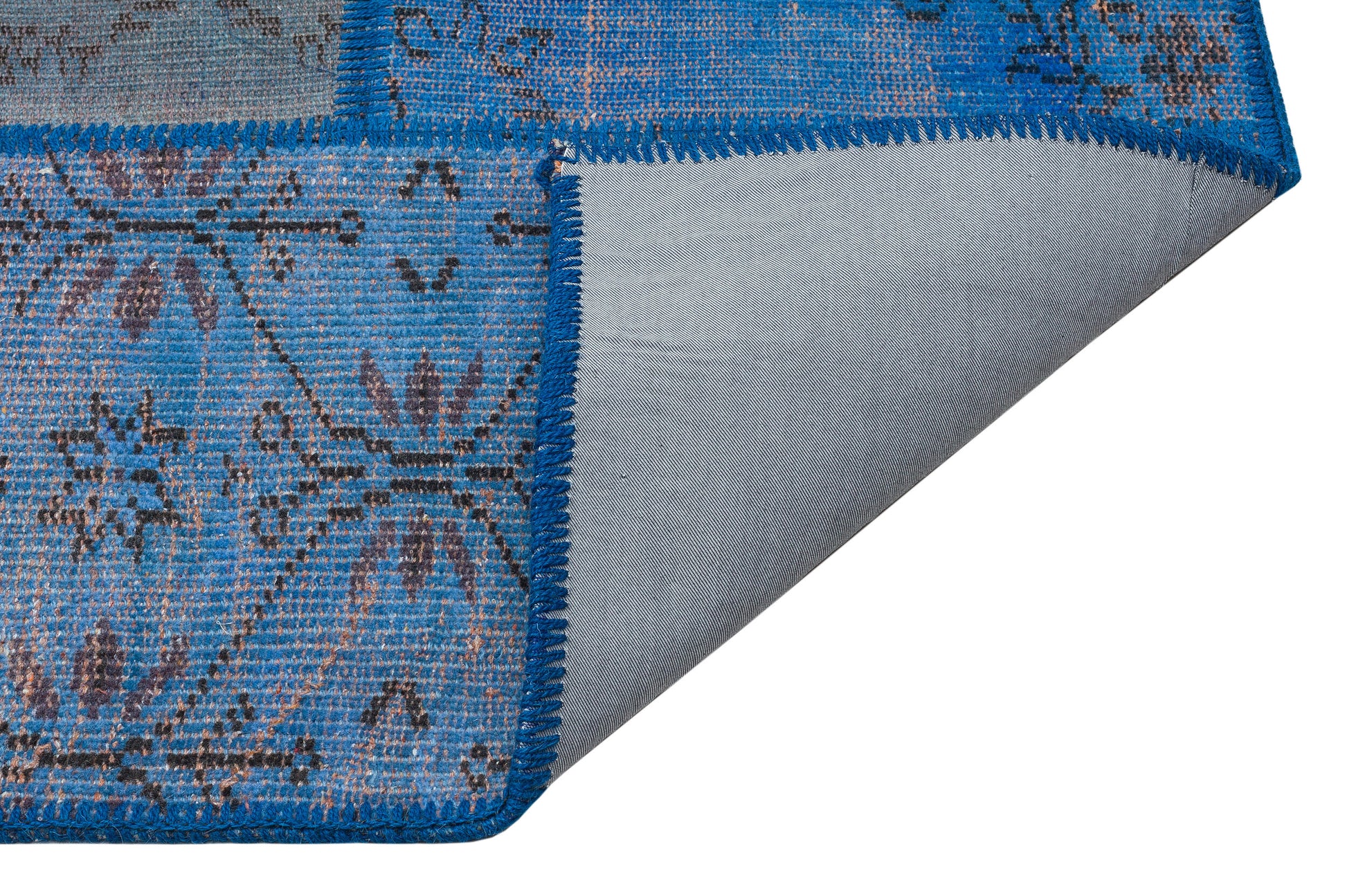 Iskece Mavi Eskitme Yün El Dokuma Halısı 162 x 231 Apex Unique