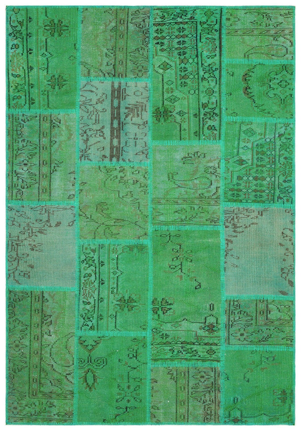 Yeşil Anadolu Bohem Modern Yün Halı 161x233 - Özel Seri