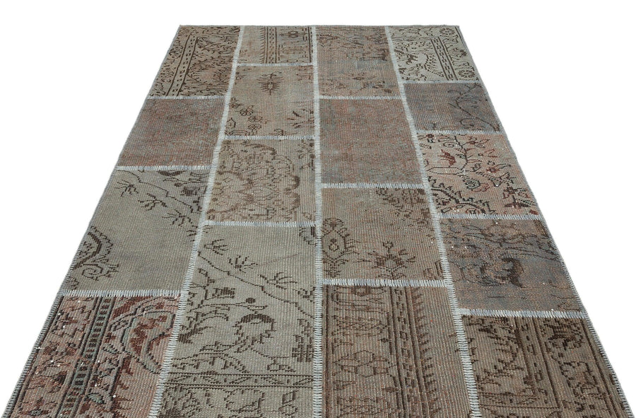 Bej Anadolu Eskitme Geometrik Yün Halı 161x232 - Özel Seri