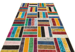 Iskece Bej Patchwork Yün El Dokuma Halısı 161 x 245 Apex Unique