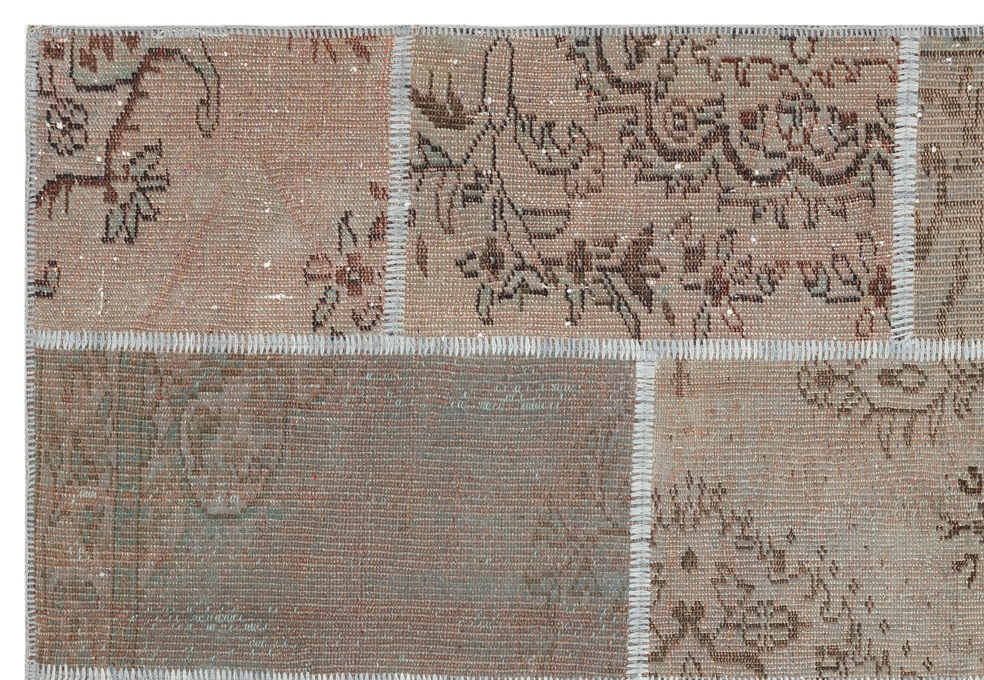 Iskece Kahverengi Eskitme Yün El Dokuma Halısı 161 x 232 Apex Unique