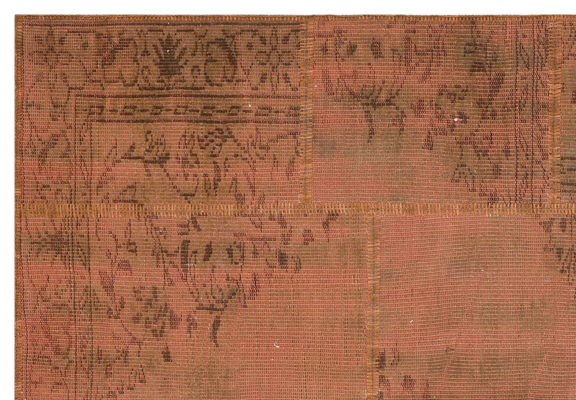 Iskece Kahverengi Eskitme Yün El Dokuma Halısı 162 x 233 Apex Unique