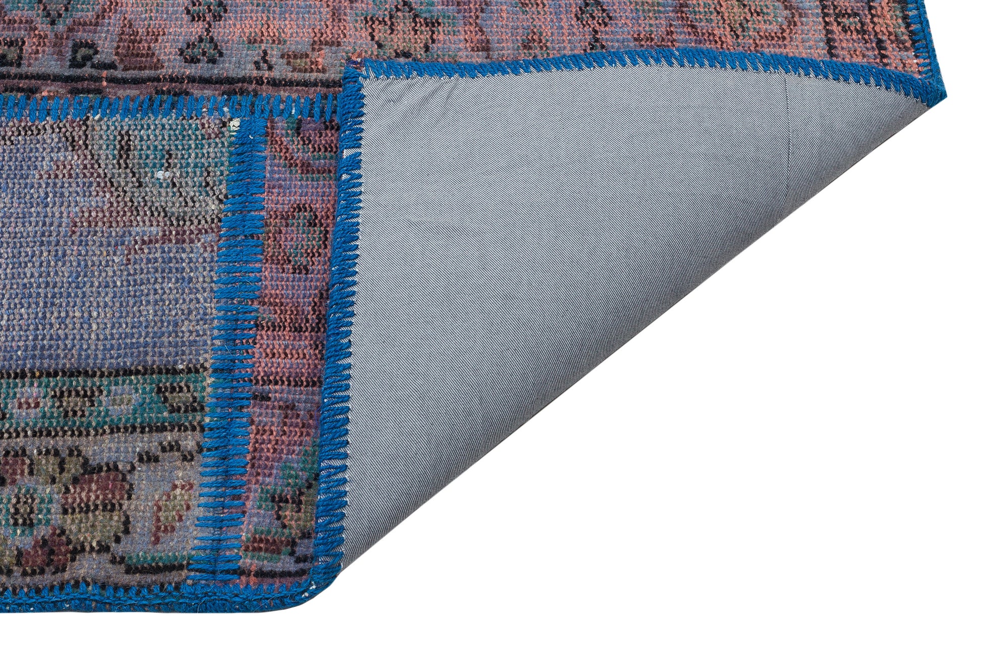 Iskece Mavi Eskitme Yün El Dokuma Halısı 162 x 231 Apex Unique