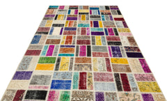 Iskece Bej Patchwork Yün El Dokuma Halısı 190 x 271 Apex Unique
