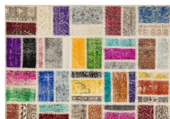 Iskece Bej Patchwork Yün El Dokuma Halısı 190 x 271 Apex Unique