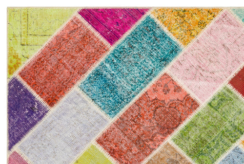 Iskece Bej Patchwork Yün El Dokuma Halısı 191 x 282 Apex Unique