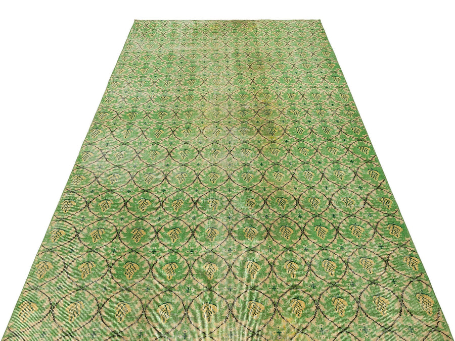 Yeşil Bohem Eskitme Yün Halı 151x258