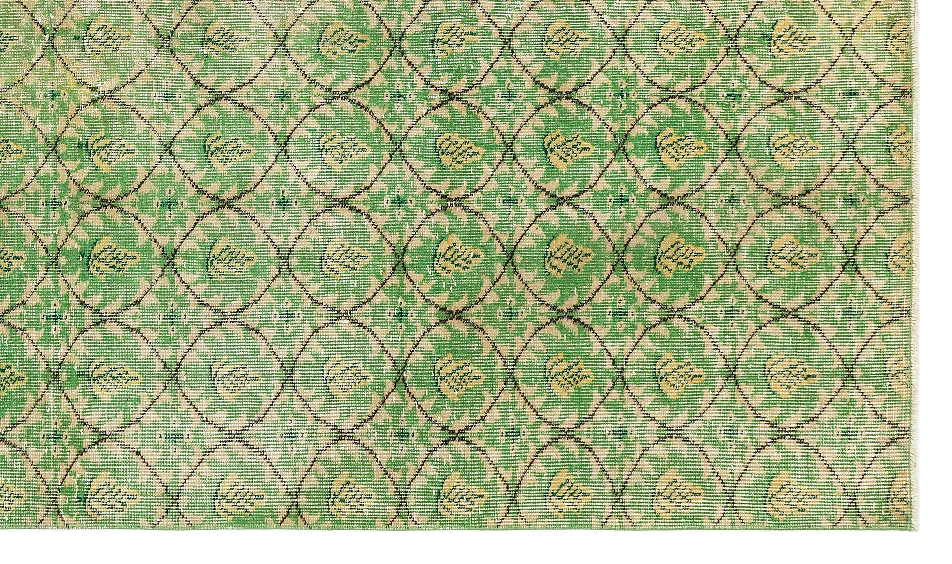 Atina Yeşil Eskitme Yün El Dokuma Halısı 151 x 258 Apex Unique