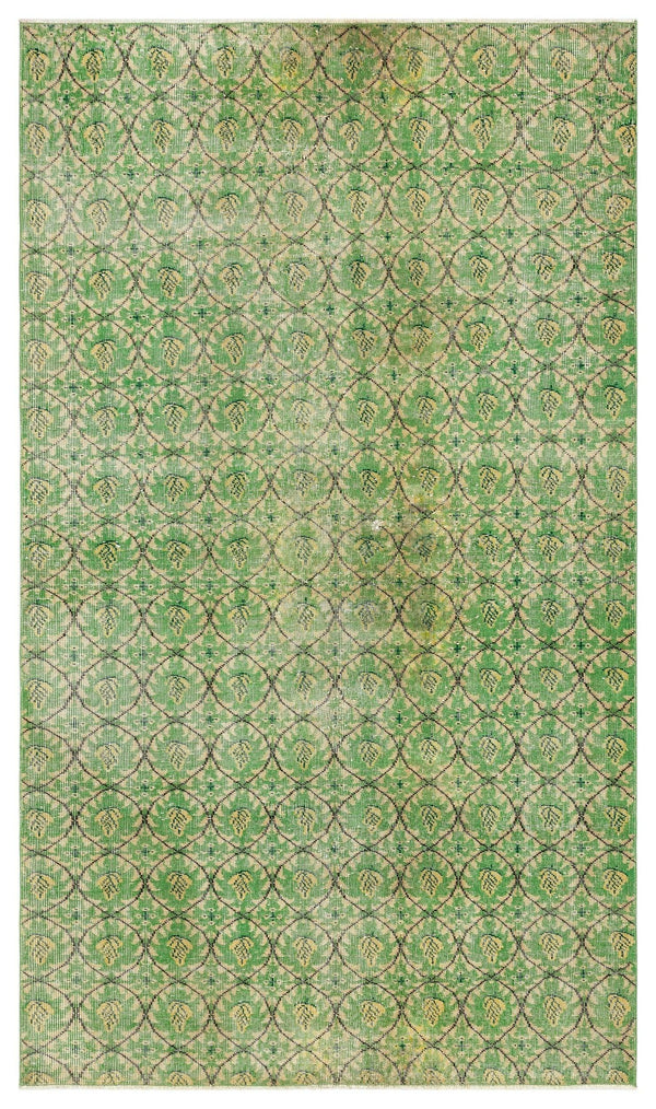 Yeşil Bohem Eskitme Yün Halı 151x258