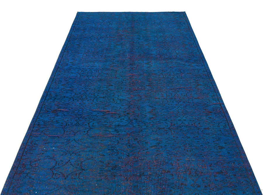 Mavi Anadolu Eskitme Geometrik Yün Halı 150x257 - Özel Seri