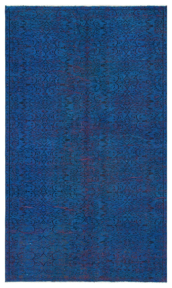 Mavi Anadolu Eskitme Geometrik Yün Halı 150x257 - Özel Seri