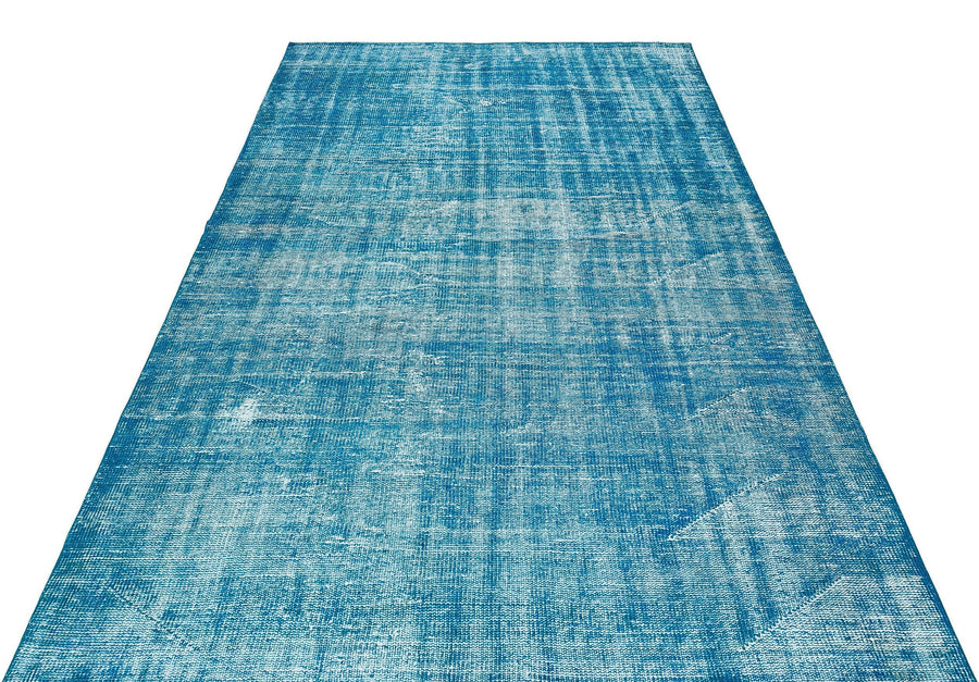 Mavi Anadolu Eskitme Geometrik Yün Halı 161x256 - Özel Seri