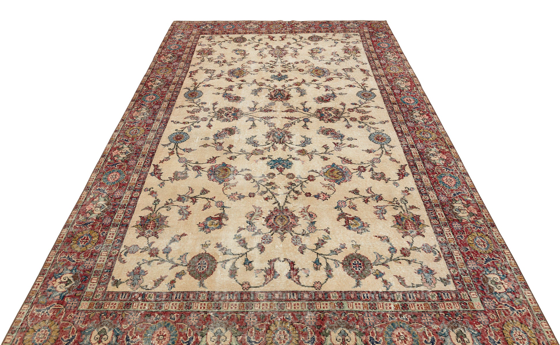 Atina Bej Eskitme Yün El Dokuma Halısı 193 x 297 Apex Unique