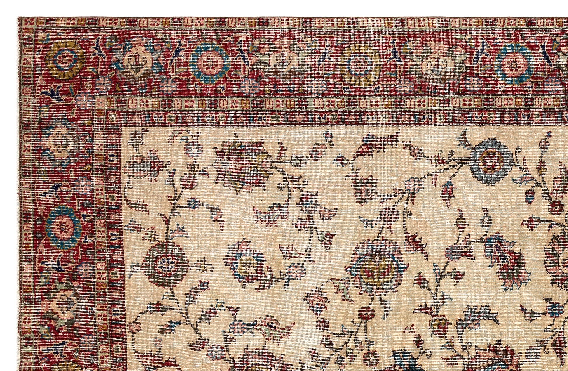 Atina Bej Eskitme Yün El Dokuma Halısı 193 x 297 Apex Unique