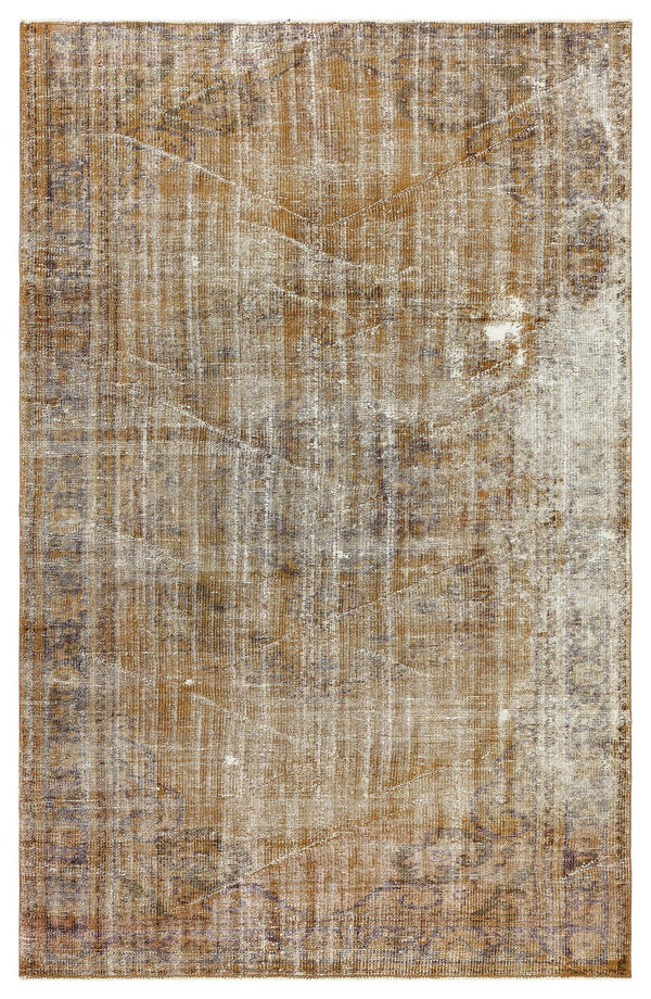Antrasit Bej Anadolu Geometrik Modern Yün Halı 154x233 - Özel Seri