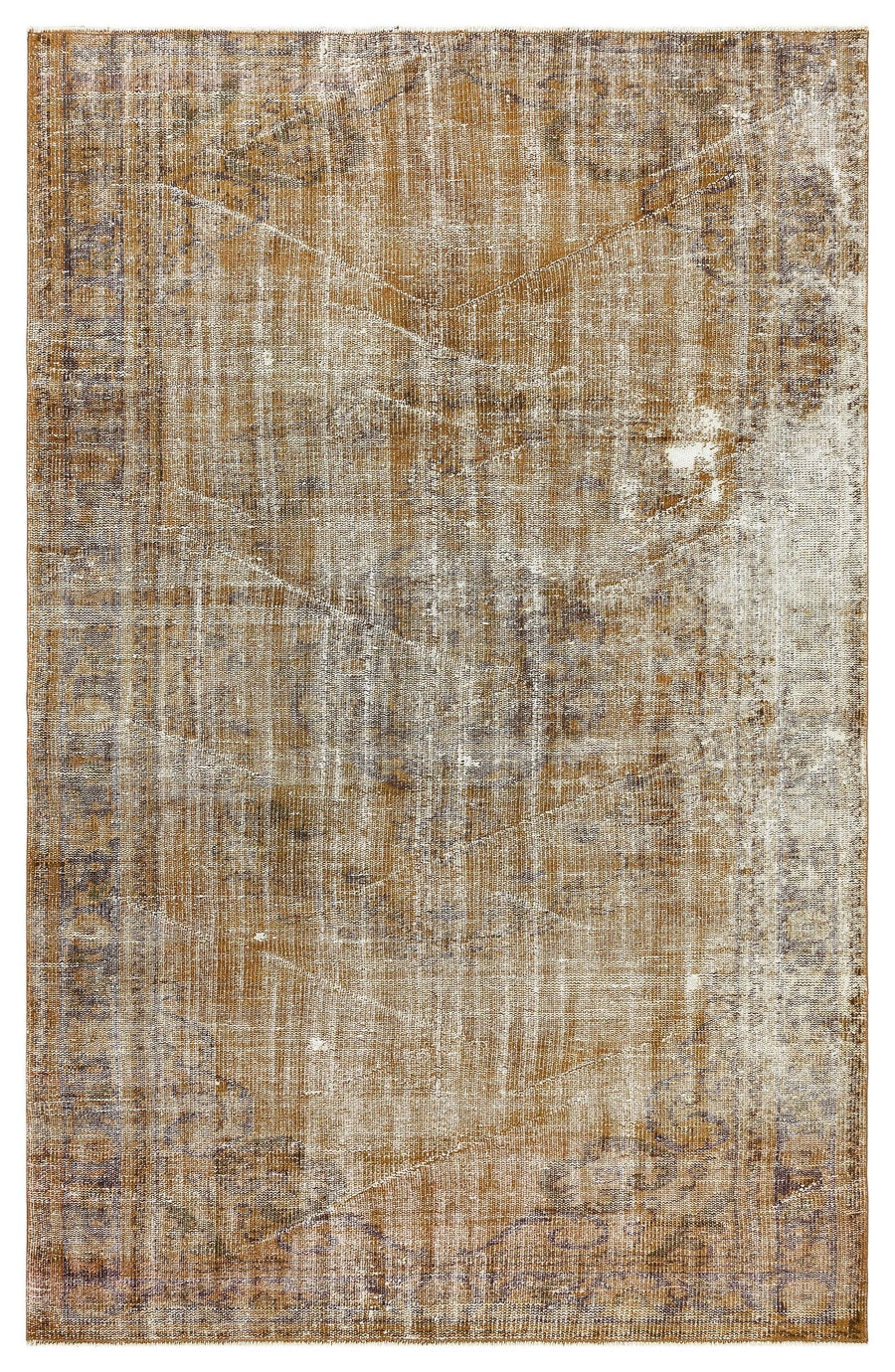 Brown Abstract Hand-Knotted Wool Rug 154x233 cm (5'1" x 7'8") – in the hallway