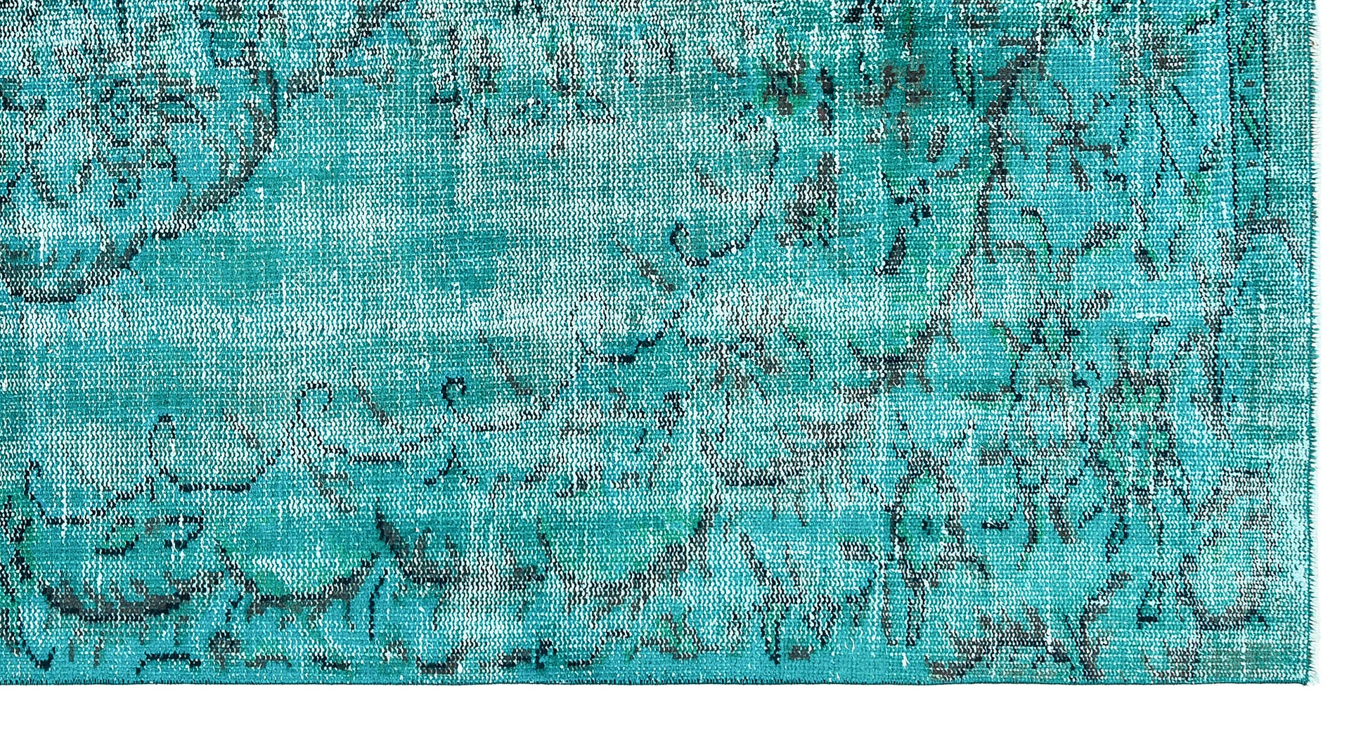 Atina Turkuaz Eskitme Yün El Dokuma Halısı 141 x 266 Apex Unique