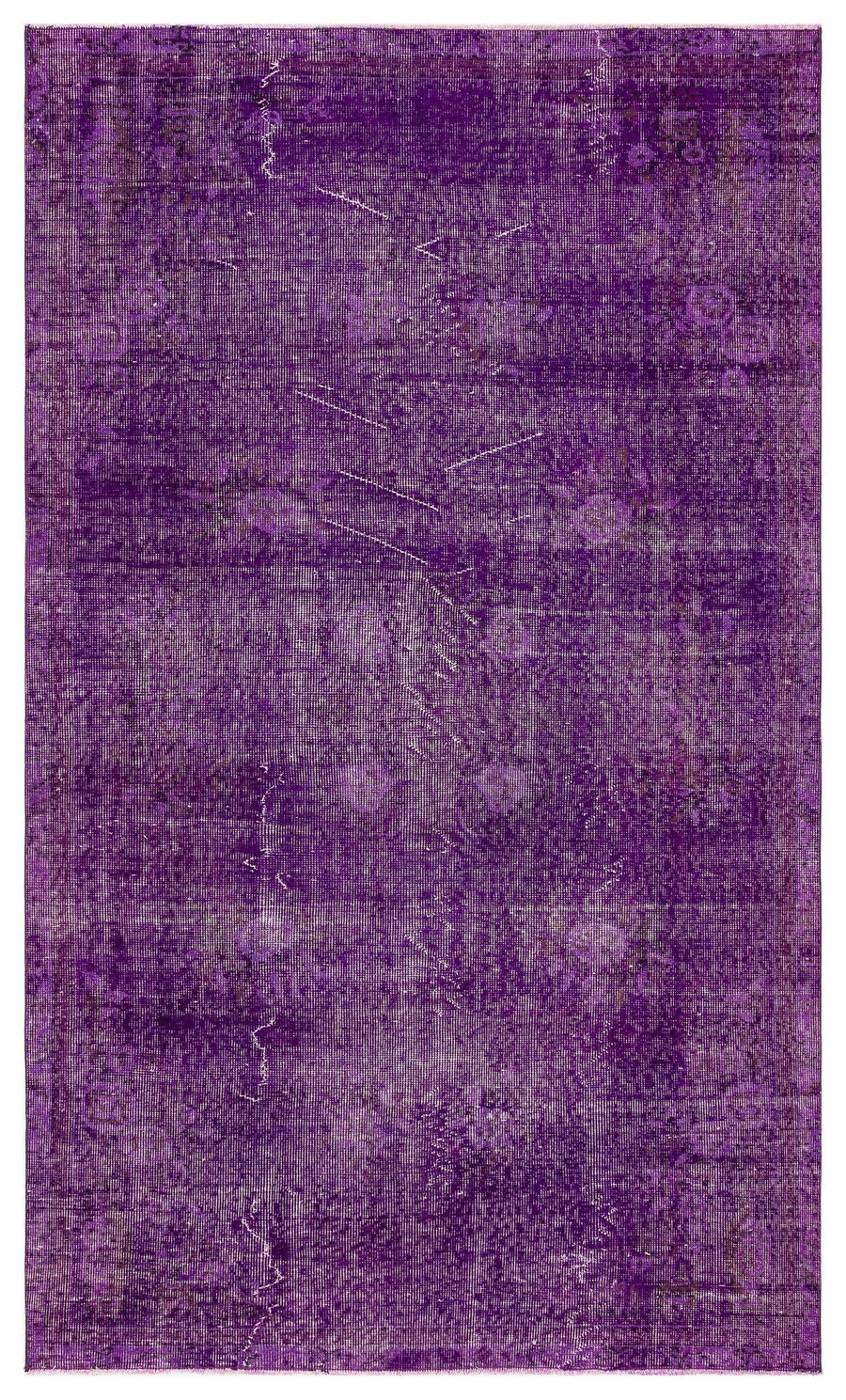 Purple & Anthracite Abstract Non-Slip Wool Rug 152x257 cm (5' x 8'5") – in the hallway