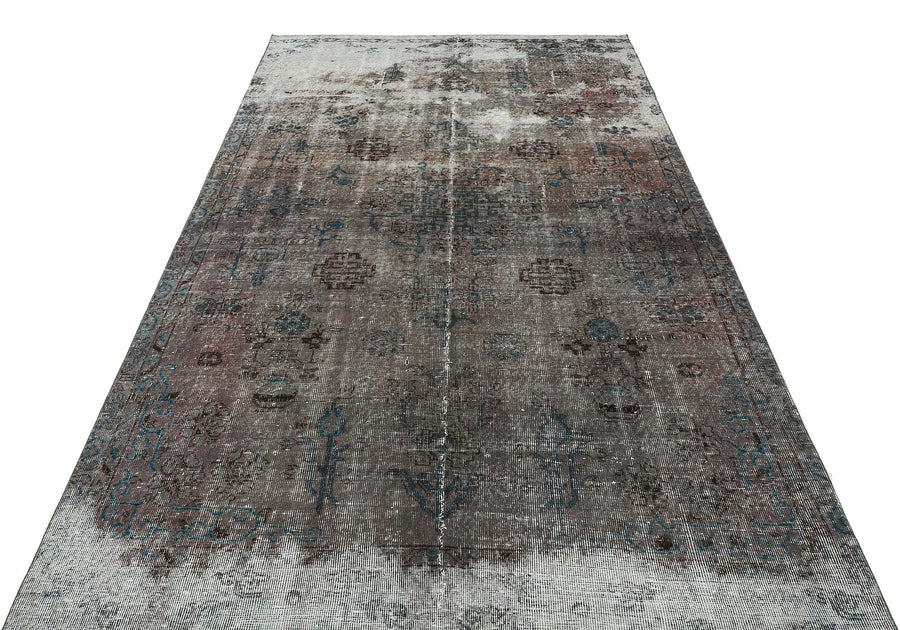 Gri Anadolu Geometrik Klasik Yün Halı 166x298 - Özel Seri
