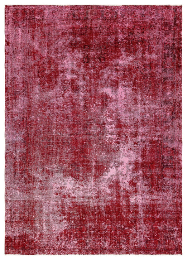 Kırmızı Anadolu Eskitme Geometrik Yün Halı 175x242 - Özel Seri
