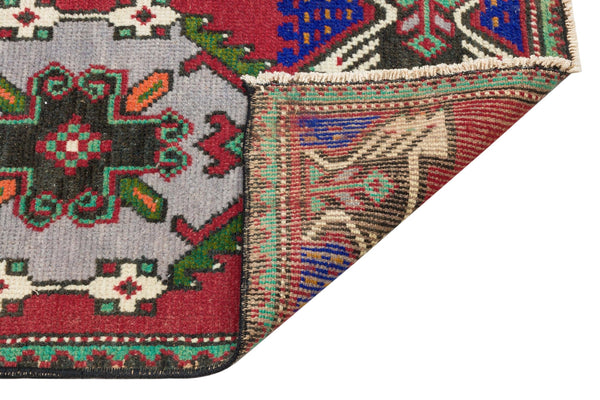Kırmızı Anadolu Bohem Geometrik Yün Halı 48x96 - Özel Seri