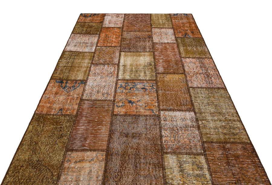 Bej Beyaz Eskitme Geometrik Yün Halı 178x280