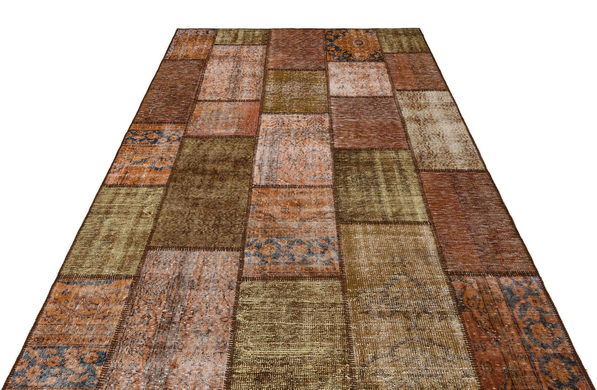 Bej Krem Anadolu Eskitme Geometrik Yün Halı 190x281 - Özel Seri