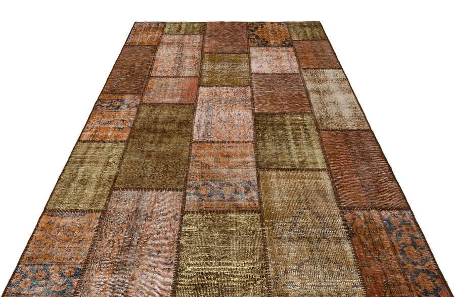 Bej Krem Anadolu Eskitme Geometrik Yün Halı 190x281 - Özel Seri