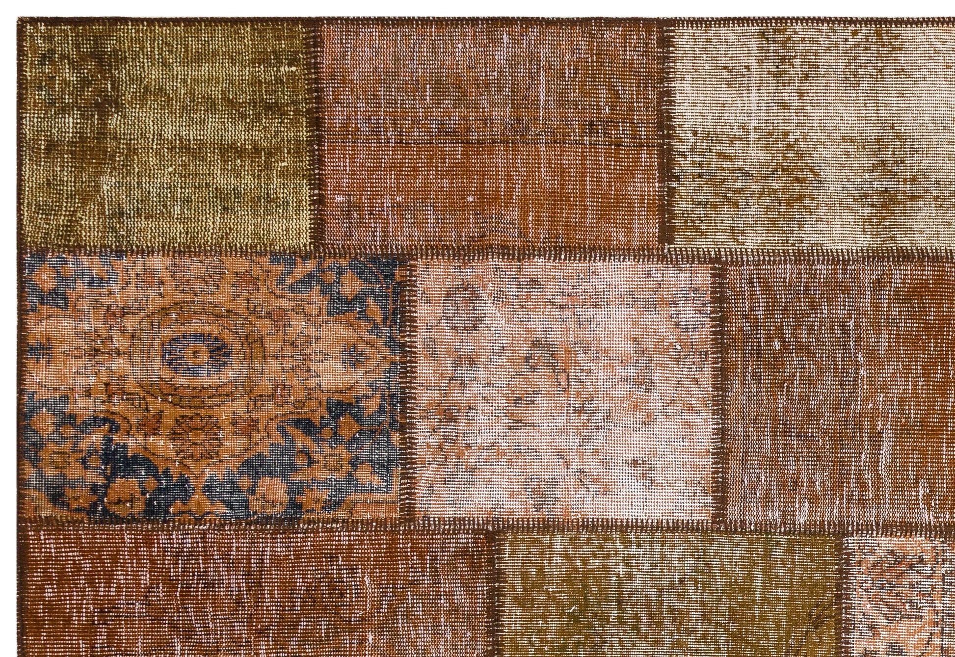 Bej Krem Anadolu Eskitme Geometrik Yün Halı 190x281 - Özel Seri