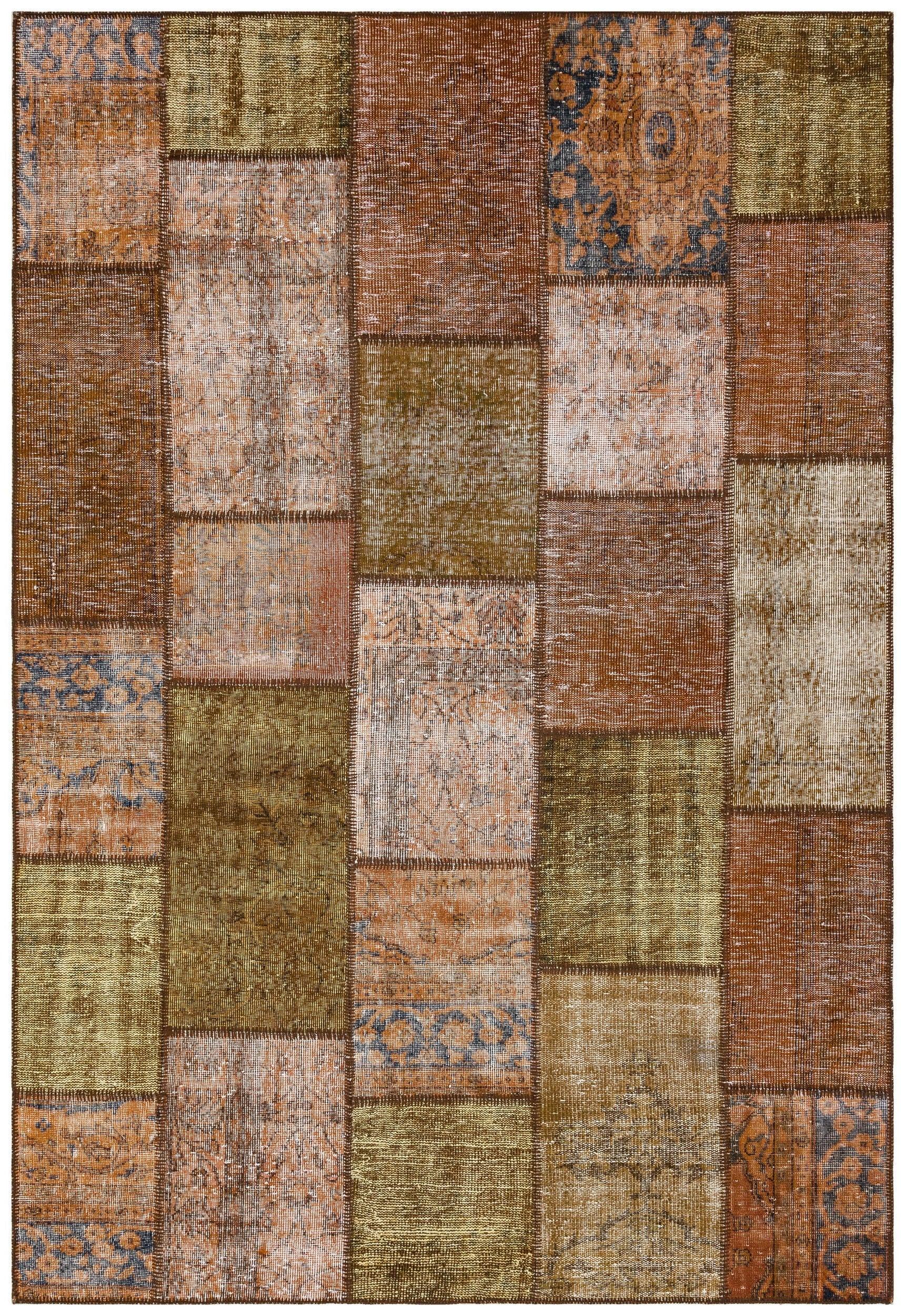 Bej Krem Anadolu Eskitme Geometrik Yün Halı 190x281 - Özel Seri