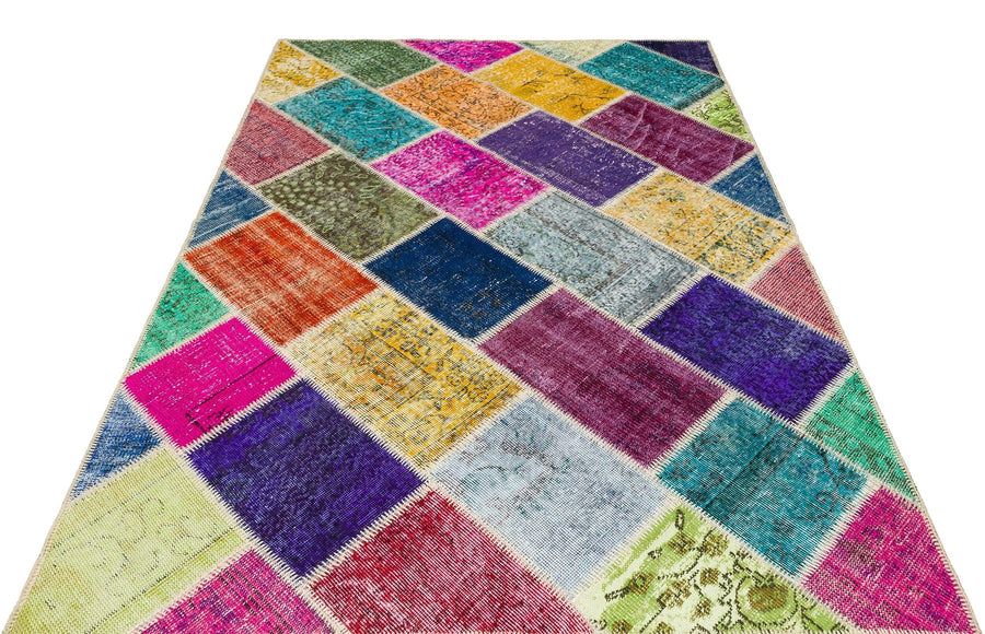 Bej Anadolu Eskitme Geometrik Yün Halı 161x230 - Özel Seri